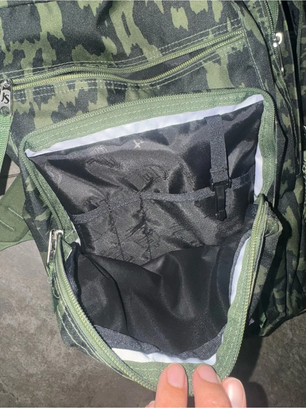 Jansport Green Camo Backpack Multi Zipper